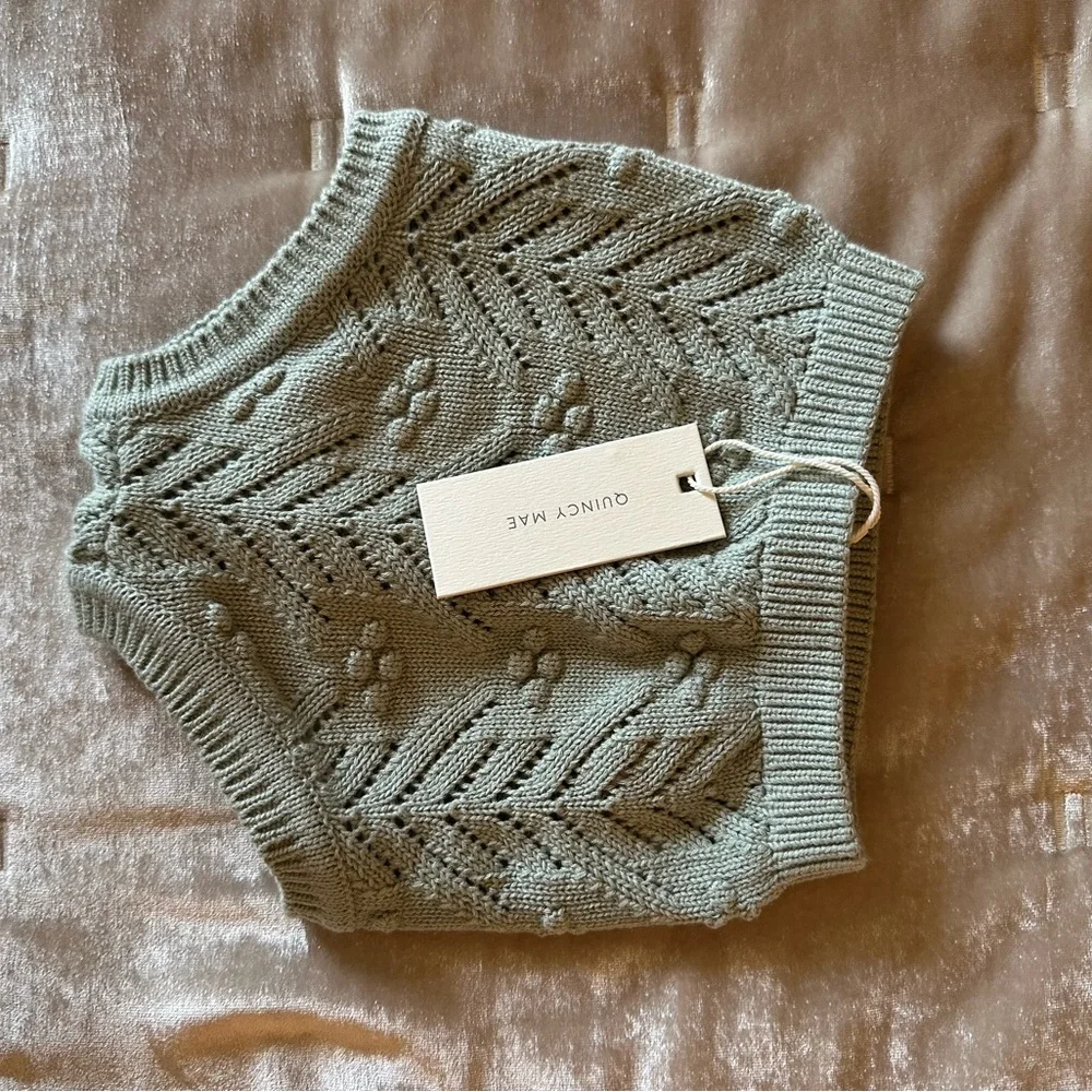 NWT Quincy Mae Knit Bloomer - Sage - 12-18 m
